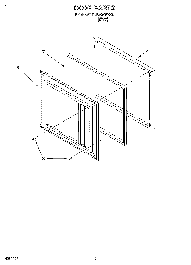 SECTION Diagram and Parts List for TCF0510EW05  Whirlpool Freezer