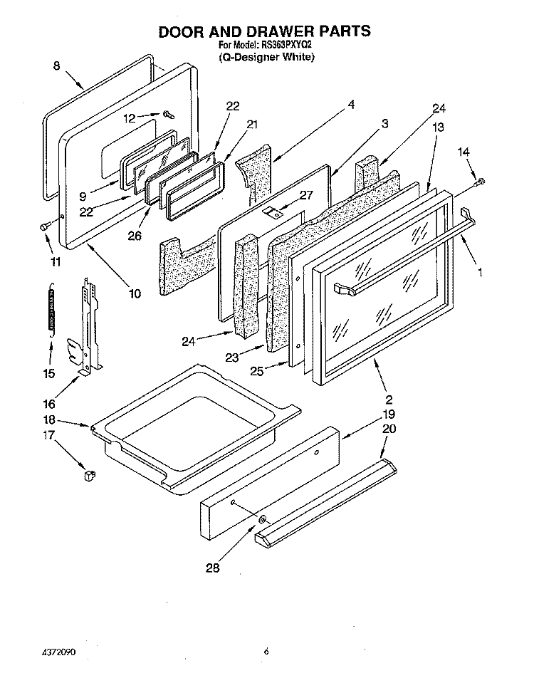 SECTION Diagram and Parts List for RS363PXYQ2  Whirlpool Range