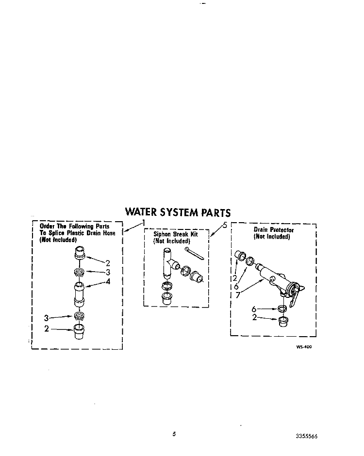 WATER SYSTEM Diagram and Parts List for AL6245VW1  Whirlpool Washer