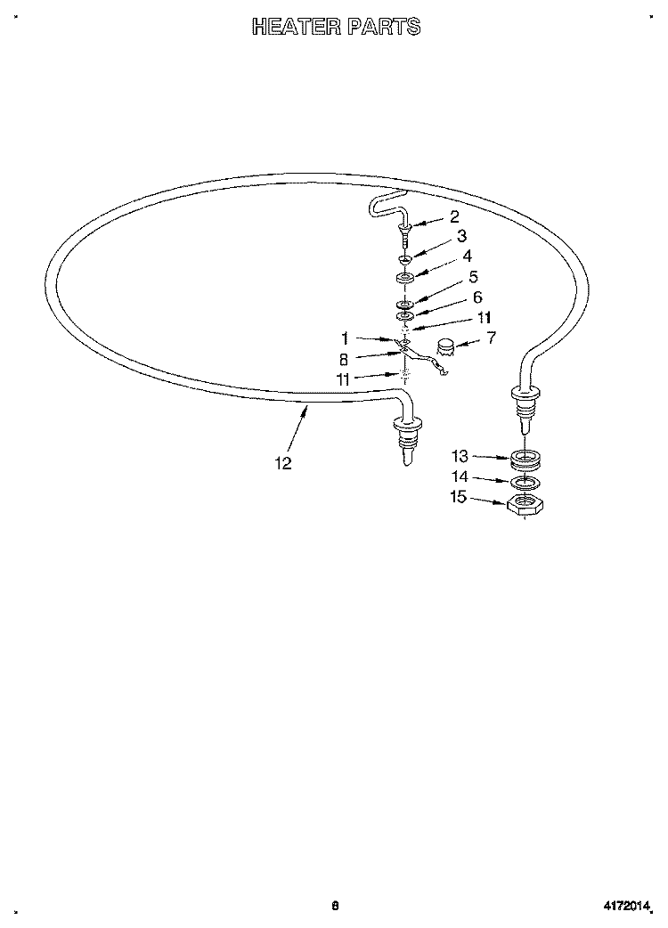 HEATER Diagram and Parts List for KUDB230Y2  KitchenAid Dishwasher