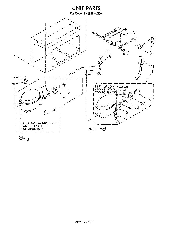 SECTION Diagram and Parts List for EH150FXSN00  Whirlpool Freezer