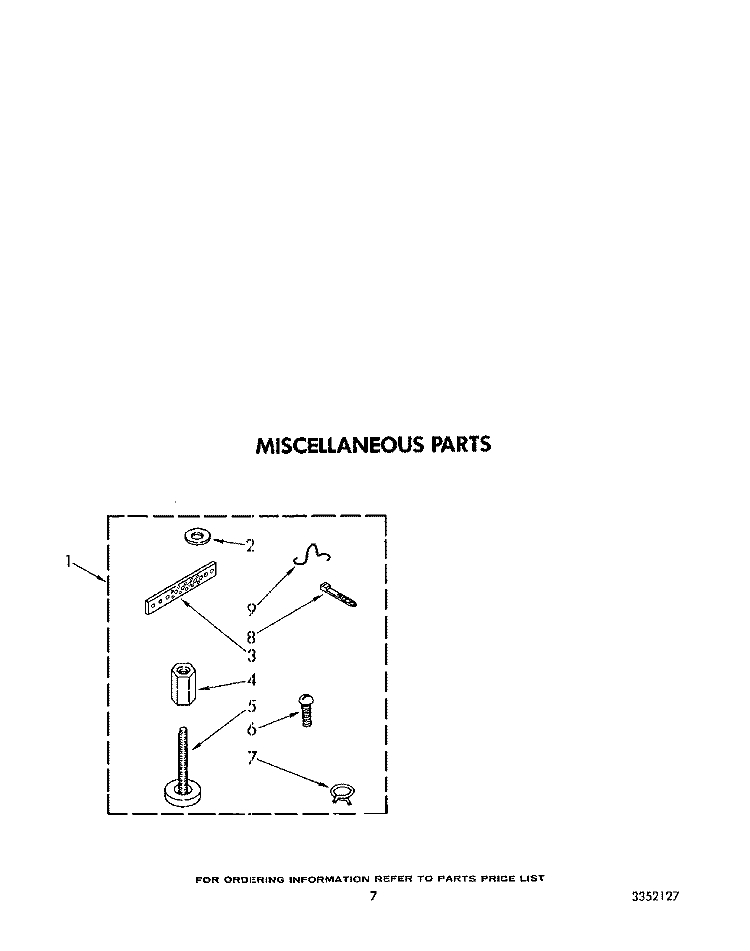 MISCELLANEOUS Diagram and Parts List for AX5133VL0  Whirlpool Washer