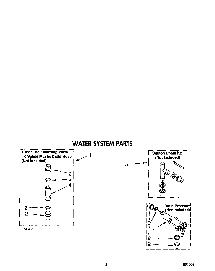 WATER SYSTEM Diagram and Parts List for RAX7245AW0  Roper Washer
