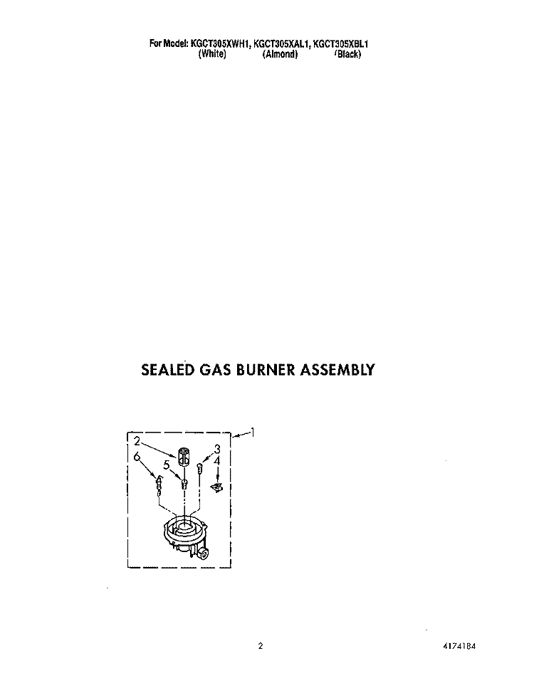 SECTION Diagram and Parts List for KGCT305XAL1  KitchenAid Cooktop