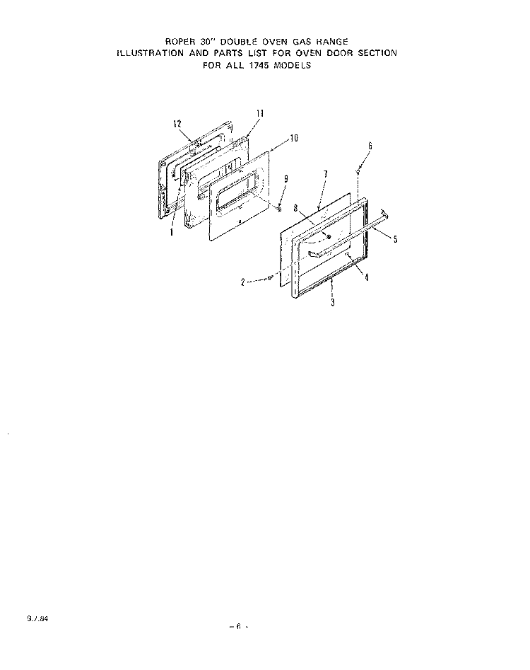 PEDESTAL Diagram and Parts List for 1745^0A  Whirlpool Range