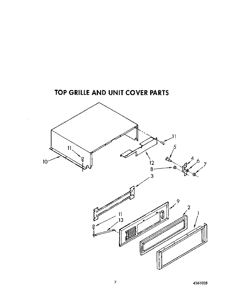 TOP GRILLE AND UNIT COVER Diagram and Parts List for KSSS48MWX00  KitchenAid Refrigerator