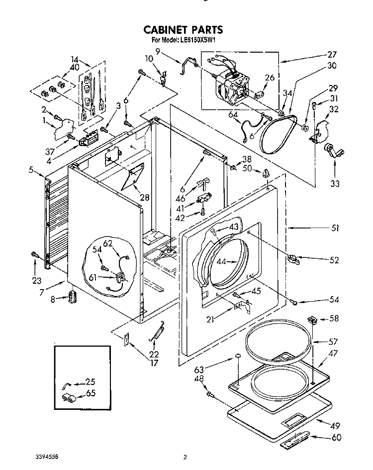 SECTION Diagram and Parts List for LE6150XSN1  Whirlpool Dryer
