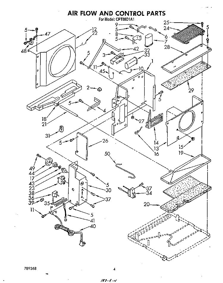 AIR FLOW AND CONTROL , LIT/OPTIONAL Diagram and Parts List for CPT08DA1A  Whirlpool Air Conditioner
