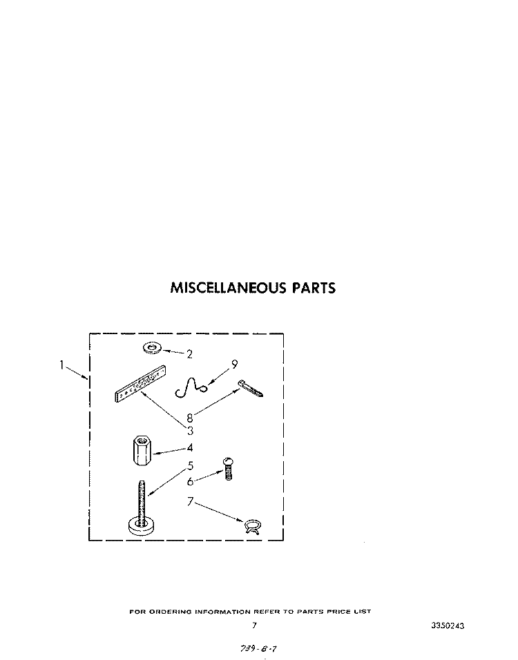MISCELLANEOUS Diagram and Parts List for 3LA5580XSW2  Whirlpool Washer