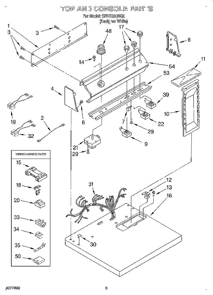 SECTION Diagram and Parts List for SEDS800HQ0  Whirlpool Dryer