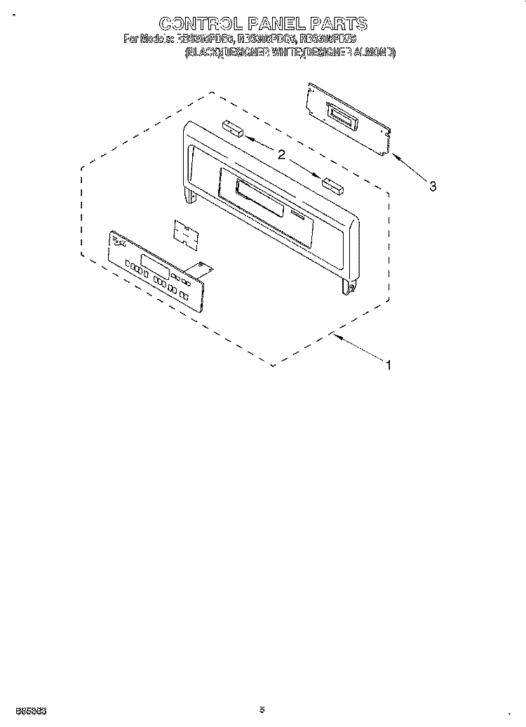 CONTROL PANEL, LITERATURE Diagram and Parts List for RBS305PDQ6  Whirlpool Wall Oven