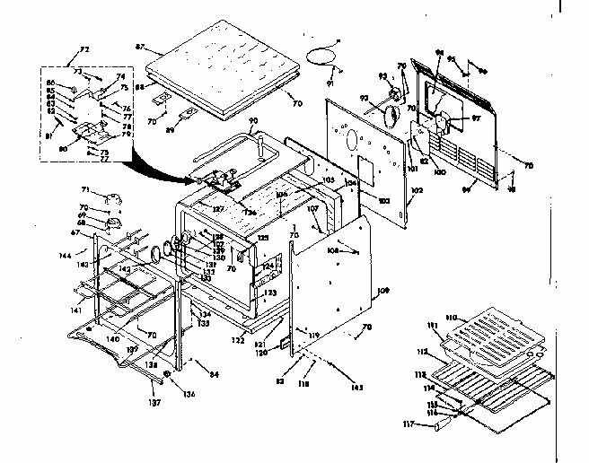 Body Section Diagram and Parts List for 8504237291  Kenmore Range