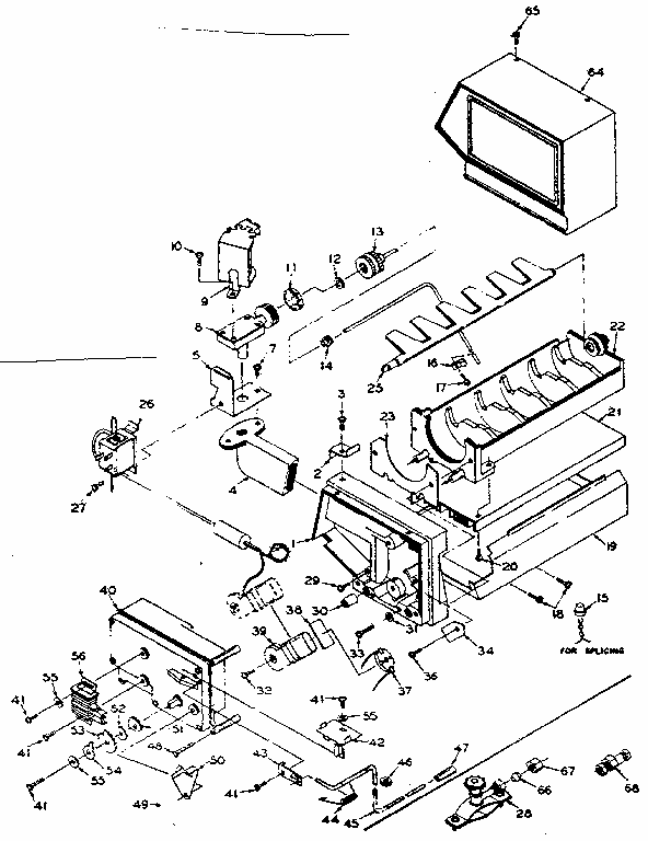 Refrigerator Automatic Ice Maker Parts Diagram and Parts List for 106S13GIM  Kenmore Refrigerator