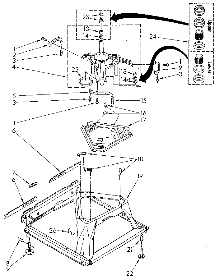 Machine Base Diagram and Parts List for LA5580XSN2  Whirlpool Washer