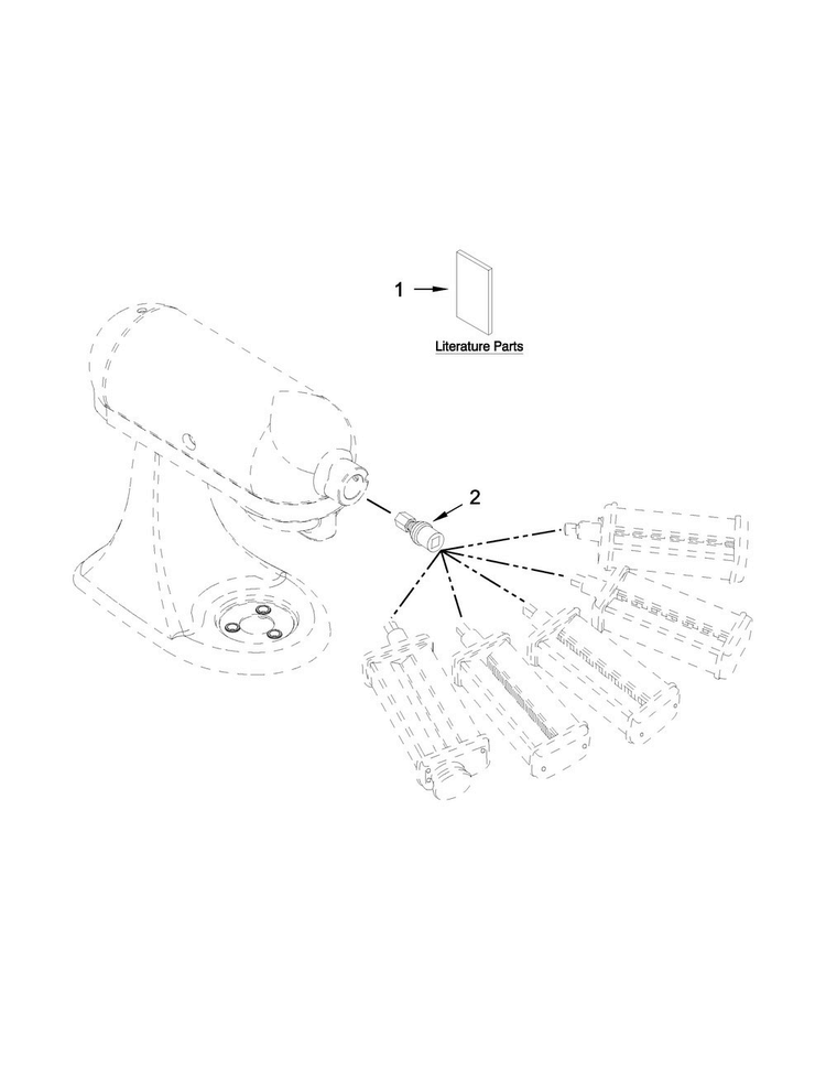 Attachment Parts Diagram and Parts List for KSMPCA0  KitchenAid Mixer