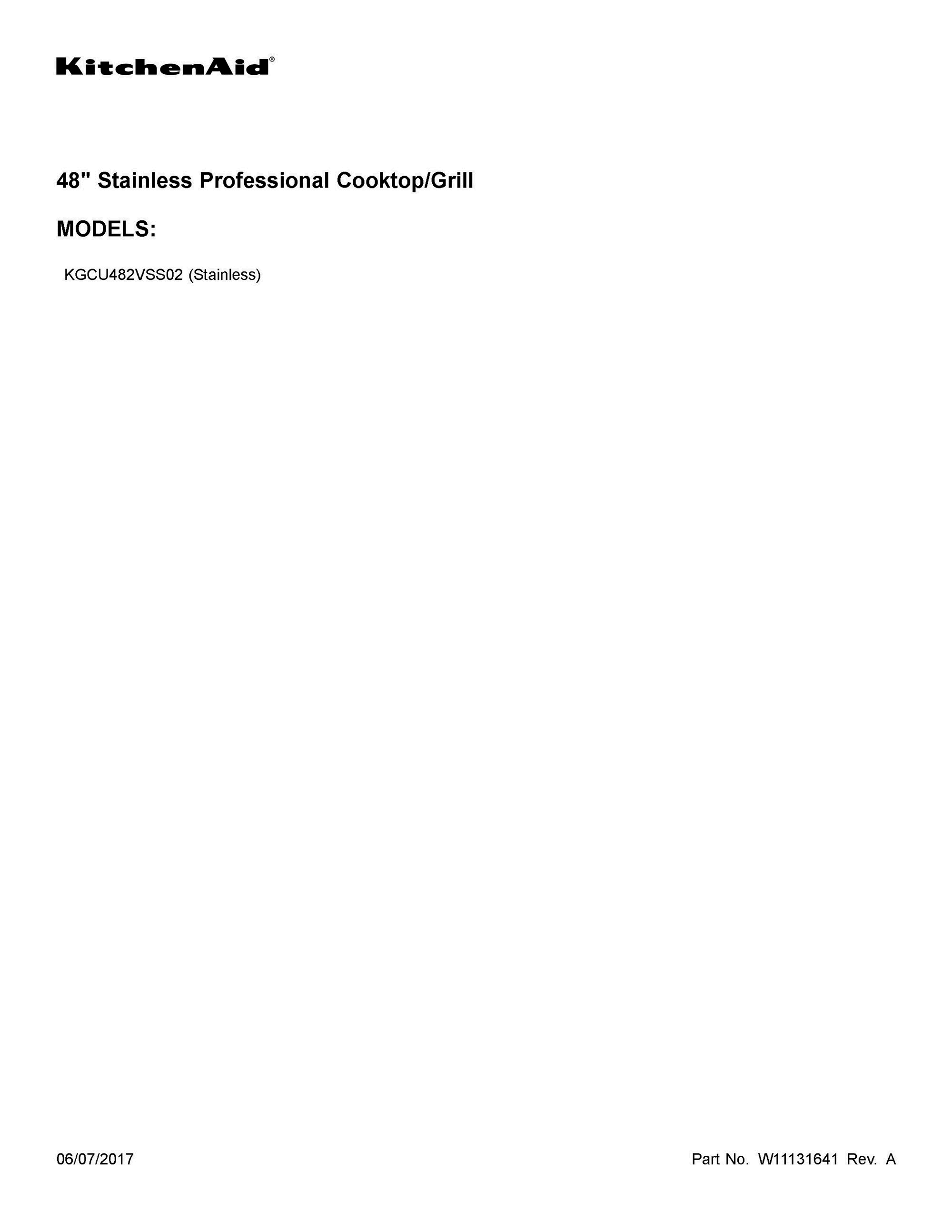 01 - COVER SHEET Diagram and Parts List for KGCU482VSS02  Whirlpool Range