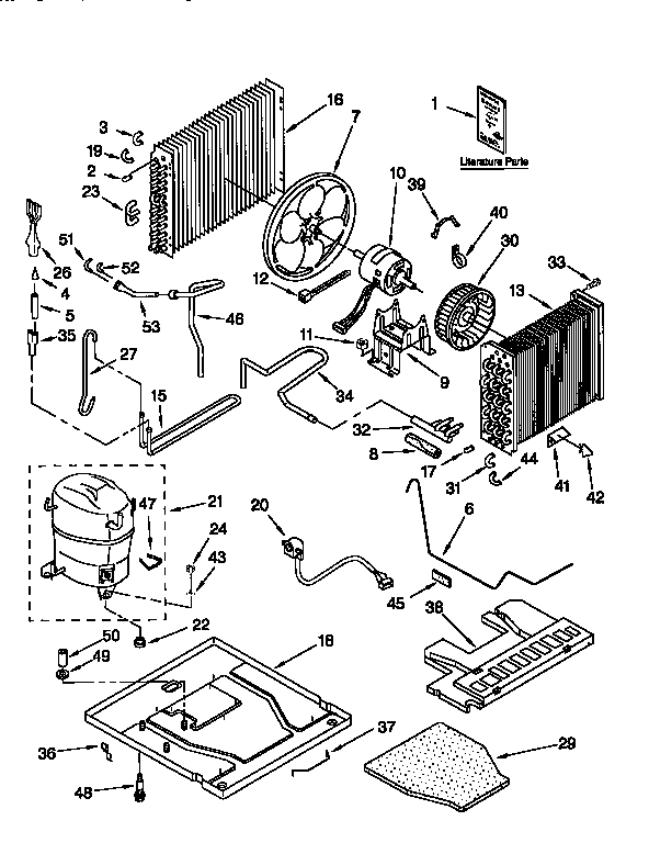 Unit Diagram and Parts List for 1069752571  Kenmore Air Conditioner