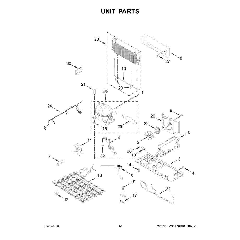 Unit Parts Diagram and Parts List for WRX986SIHV04  Whirlpool Refrigerator