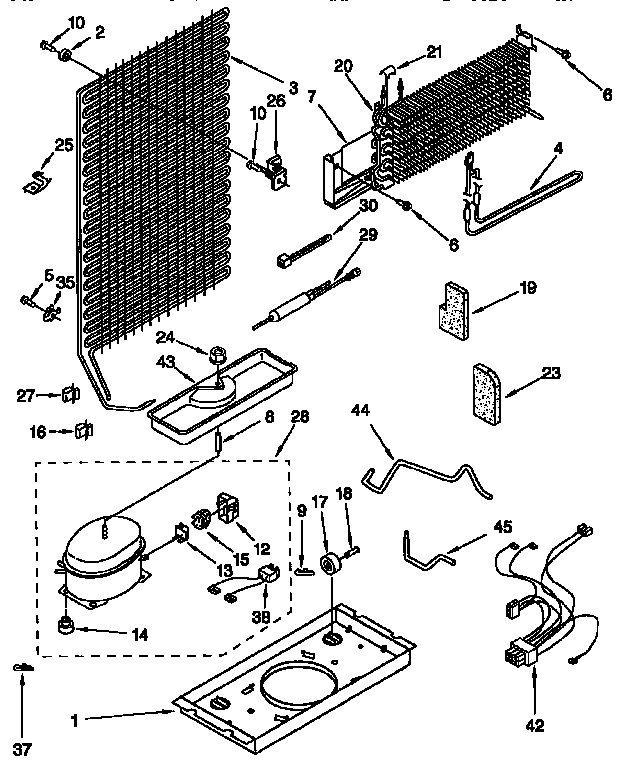Unit Diagram and Parts List for ET14CKYFNO2  Whirlpool Refrigerator
