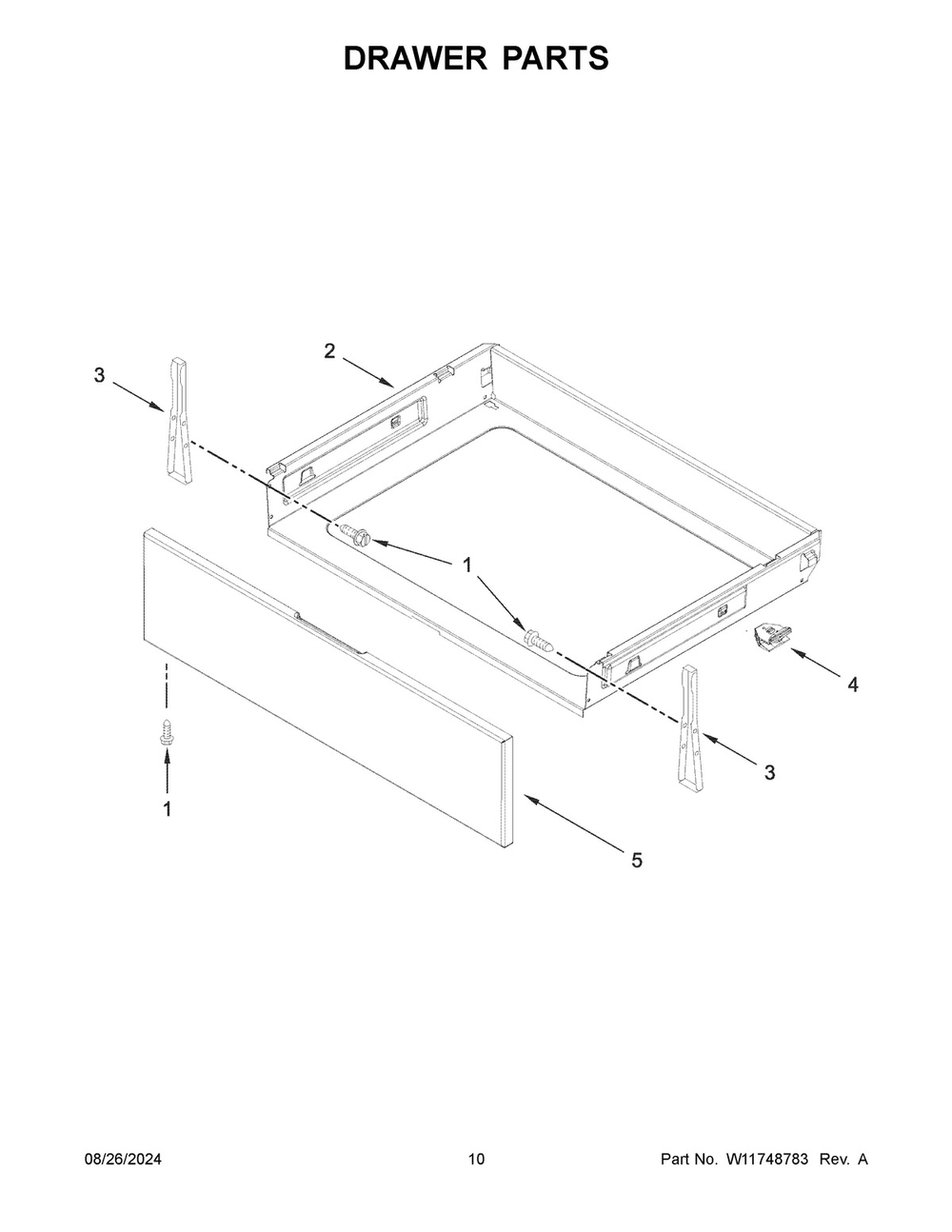 06 - Drawer Parts Diagram and Parts List for ACR4203MNS1  Whirlpool Wall Oven