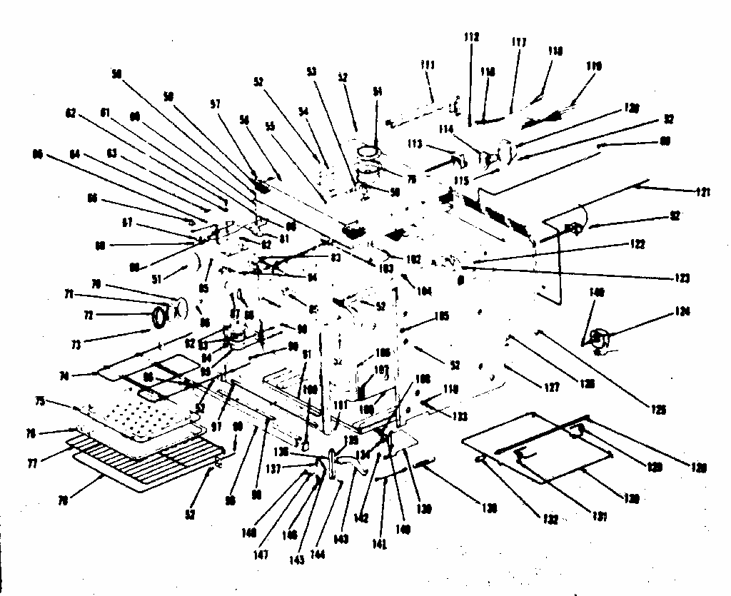 Body Section Diagram and Parts List for 8504256840  Kenmore Range