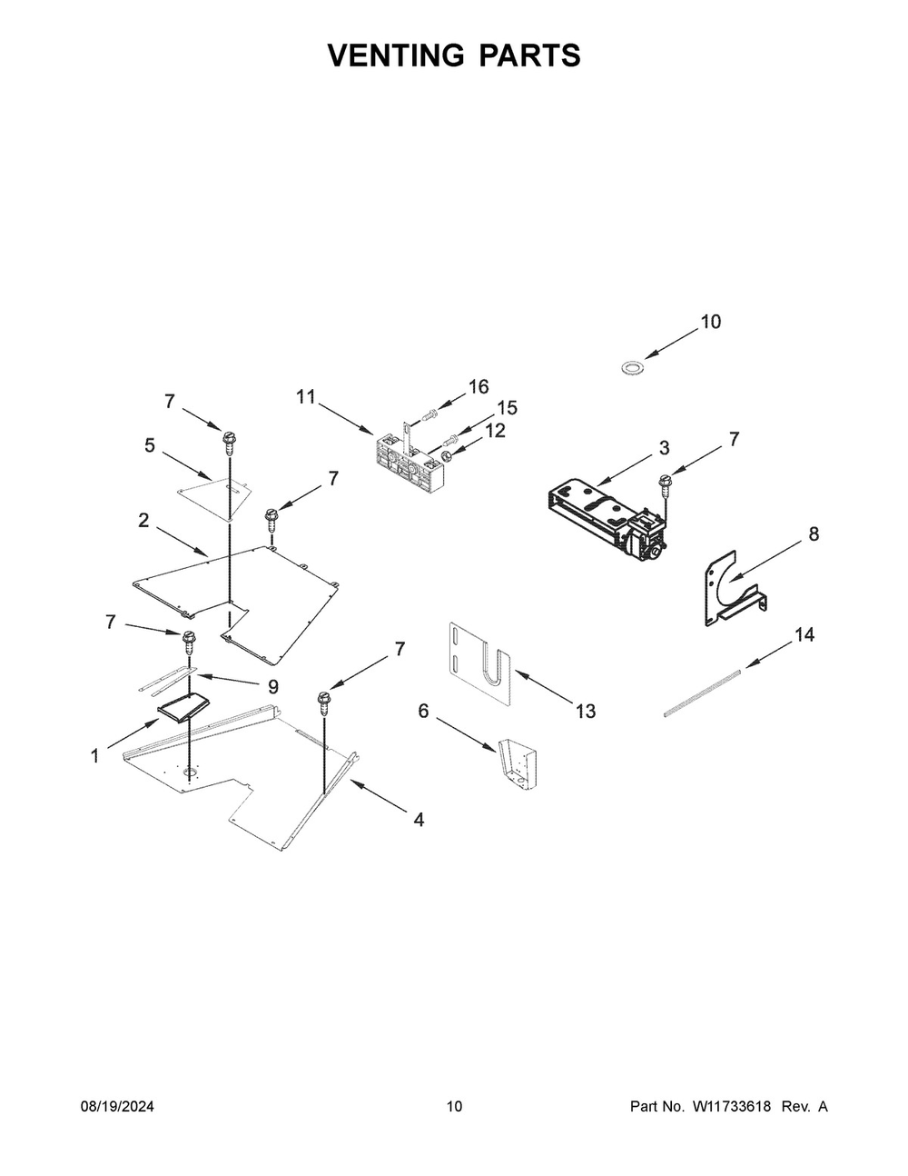 06 - Venting Parts Diagram and Parts List for KFDC506JMH03  Whirlpool Cooktop