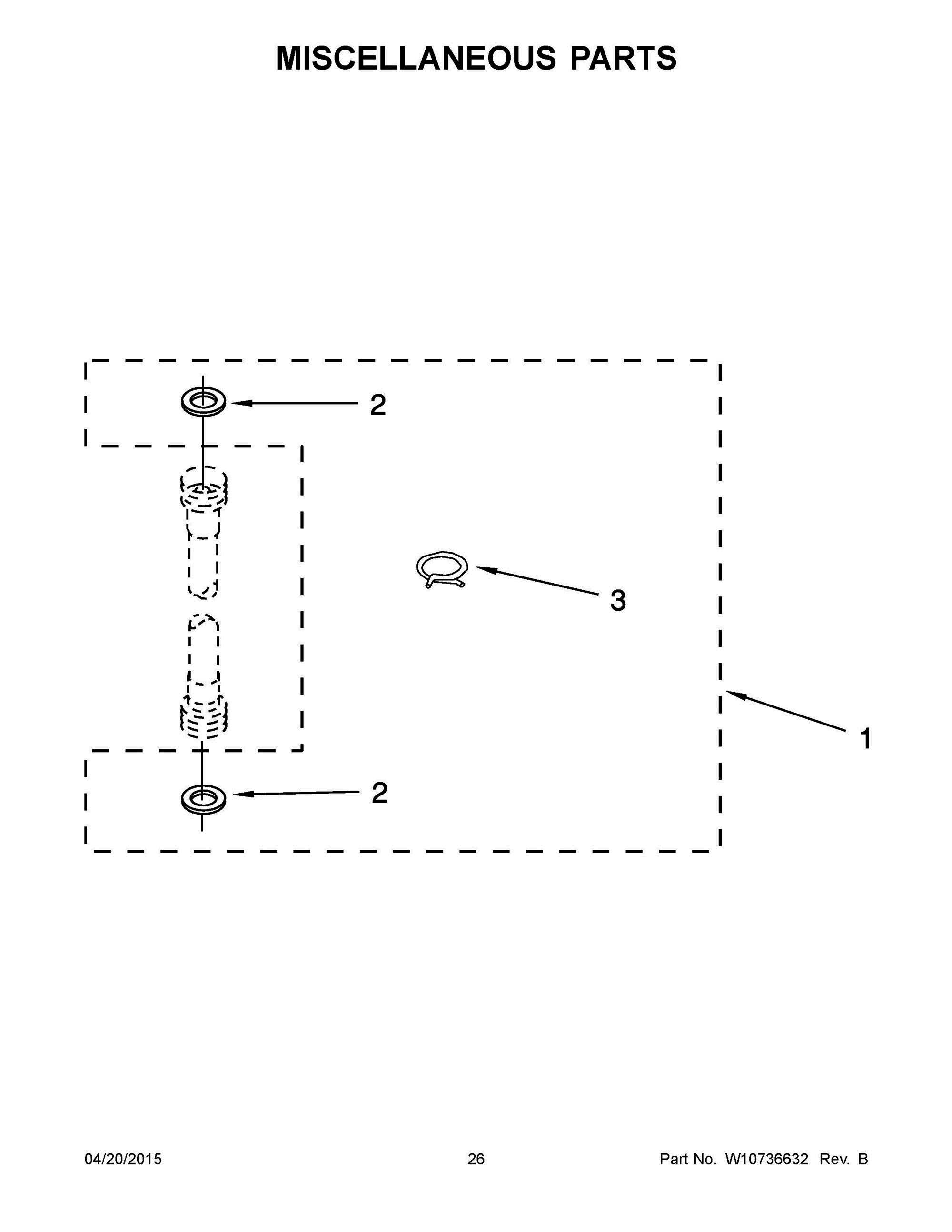 14 - MISCELLANEOUS PARTS Diagram and Parts List for YWET3300XQ2  Whirlpool Washer Dryer Combo