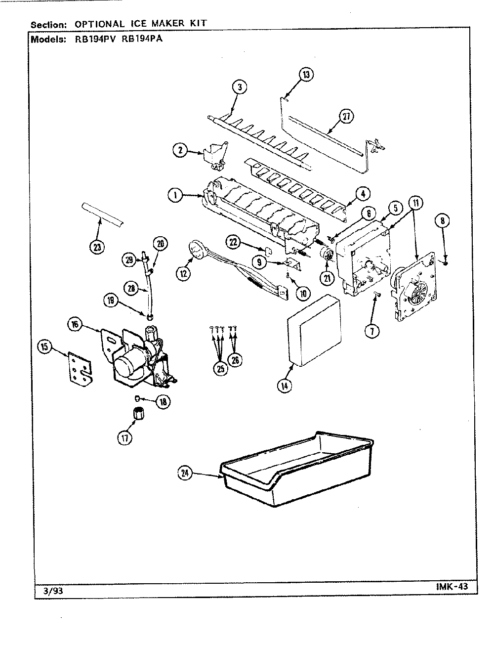 06 - Optional Ice Maker Kit Diagram and Parts List for RB194PA  Whirlpool Refrigerator