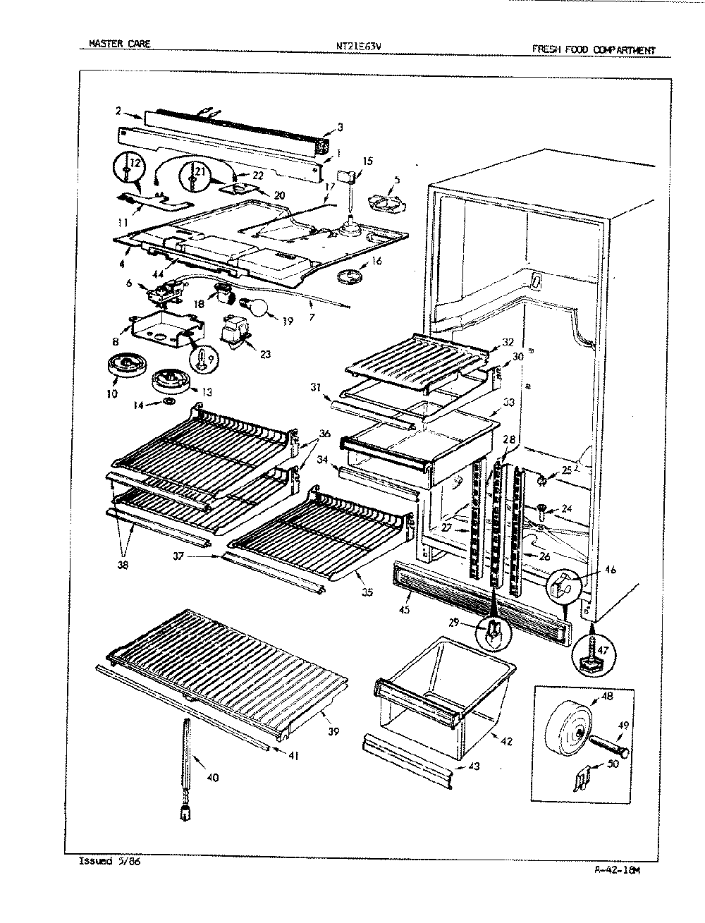 03 - Fresh Food Compartment Diagram and Parts List for NT21E63VA  Whirlpool Refrigerator