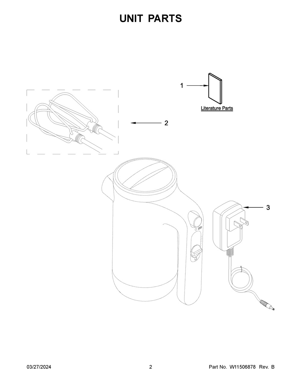 Unit Parts Diagram and Parts List for 5KHMB732EDG0  KitchenAid Mixer