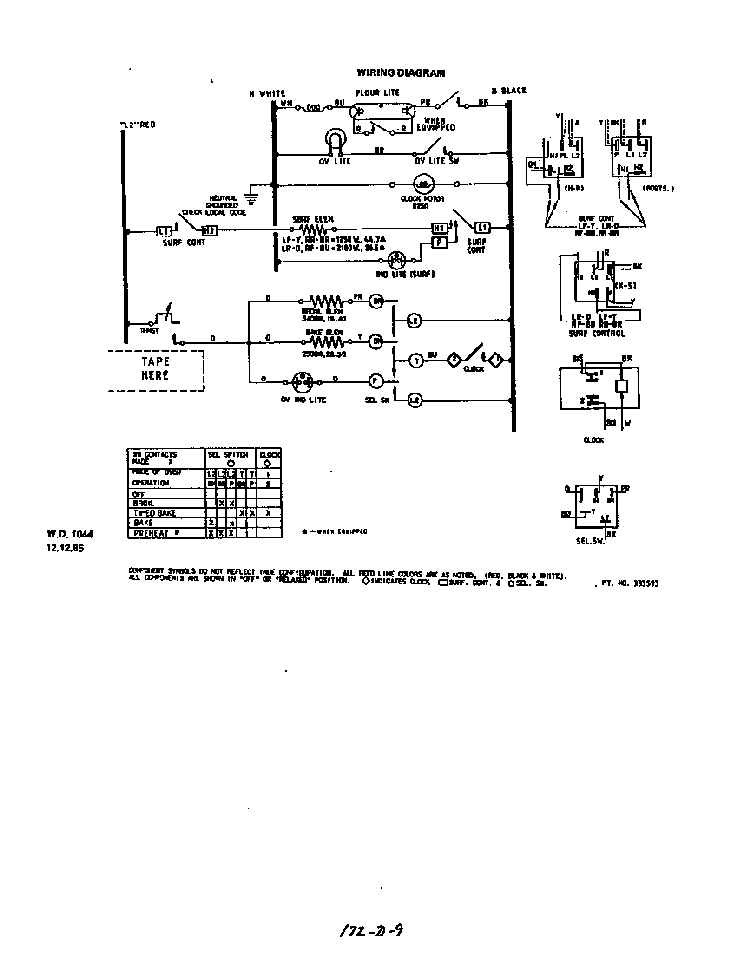 Wiring Diagram Diagram and Parts List for 2326*0A  Roper Range