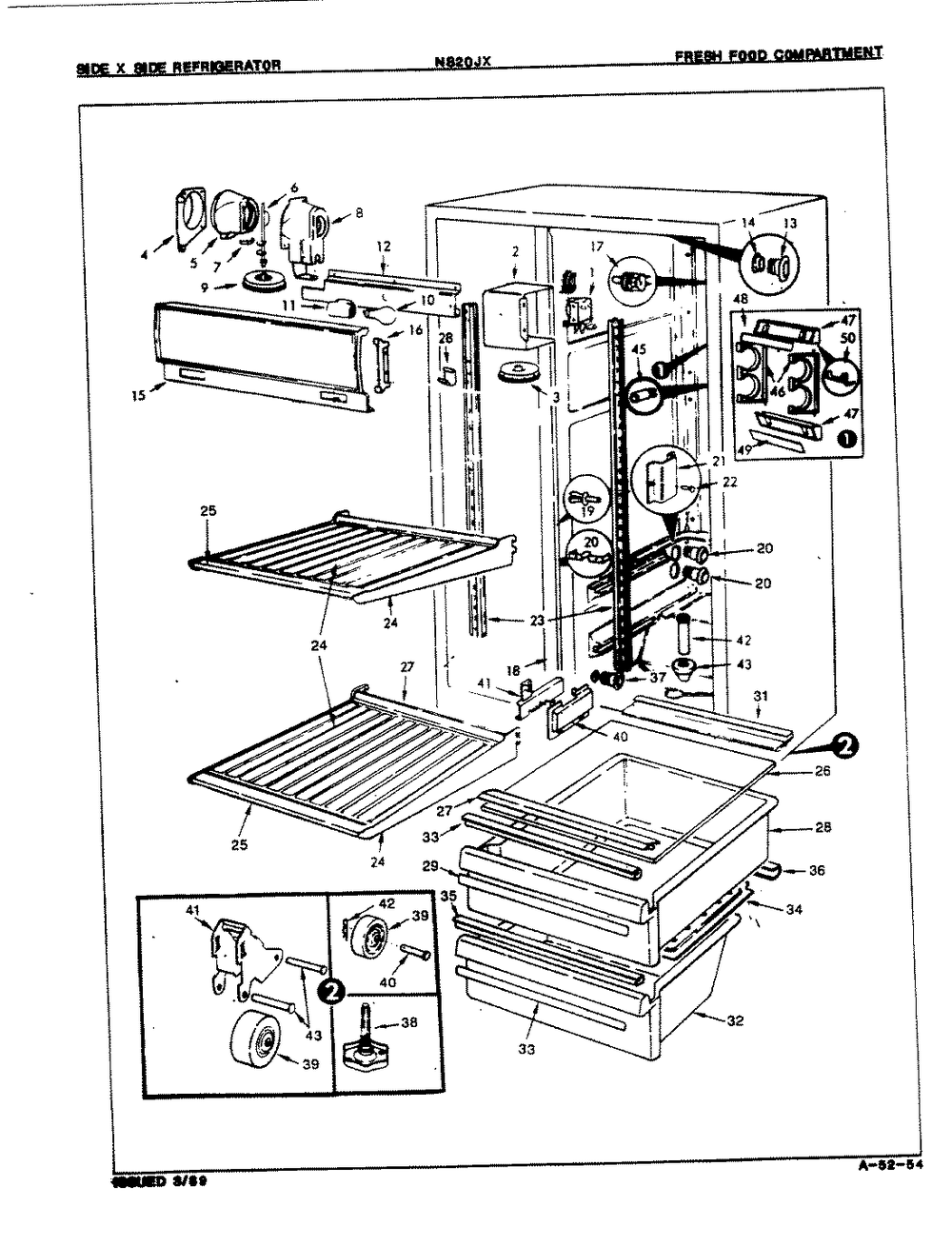 03 - Fresh Food Compartment Diagram and Parts List for NS20JXA  Whirlpool Refrigerator