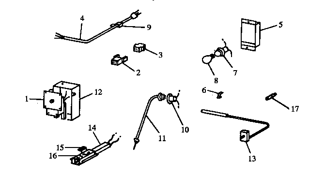 02 - Electrical Components Diagram and Parts List for RWS202UD  Whirlpool Cooktop
