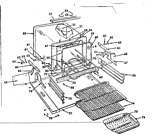 Oven Parts Diagram and Parts List for 1554507011  Kenmore Range