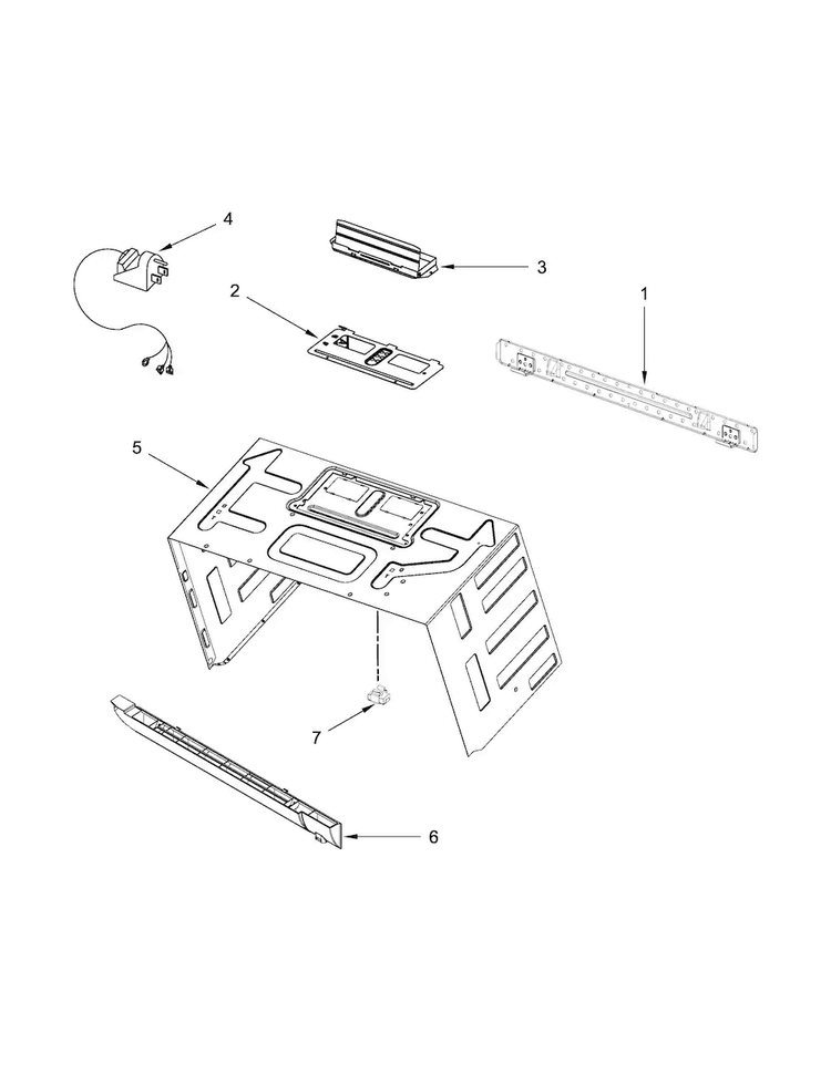 Cabinet And Installation Parts Diagram and Parts List for KMHS120EBL2  KitchenAid Microwave