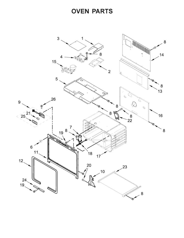 Oven Parts Diagram and Parts List for KDRS463VSS04  KitchenAid Range