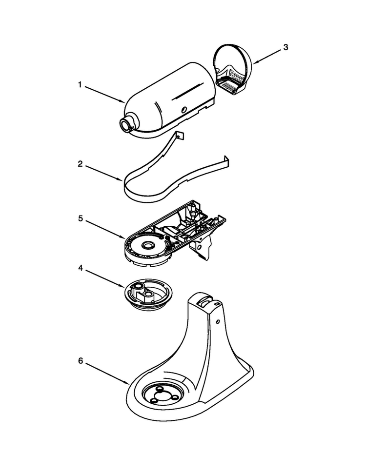 Color Variation Parts Diagram and Parts List for 7KSM155GBZCA0  KitchenAid Mixer