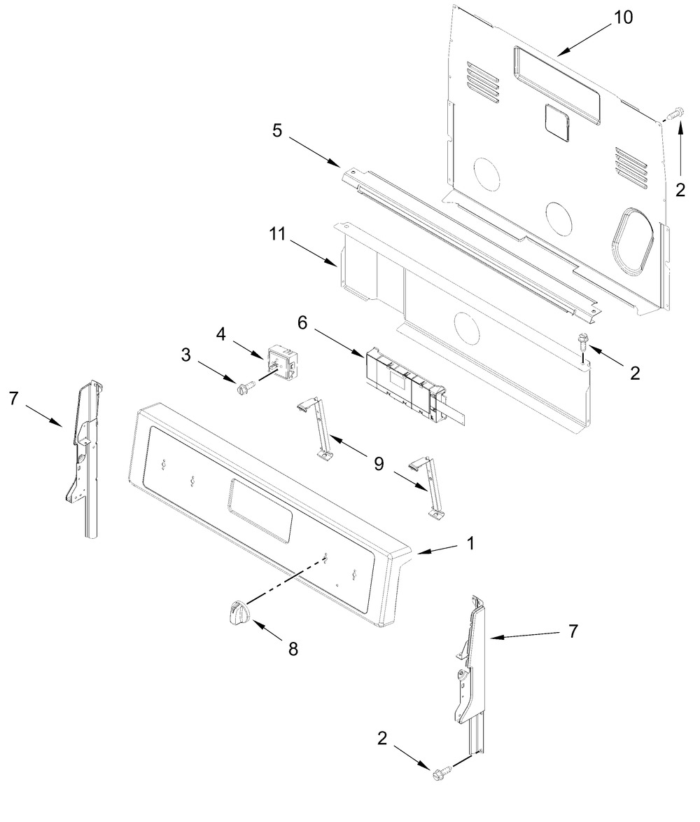 Control Panel Parts Diagram and Parts List for ZREW3886RS0  Whirlpool Range