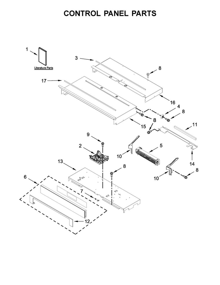 Control Panel Parts Diagram and Parts List for WOS97ES0ES02  Whirlpool Wall Oven