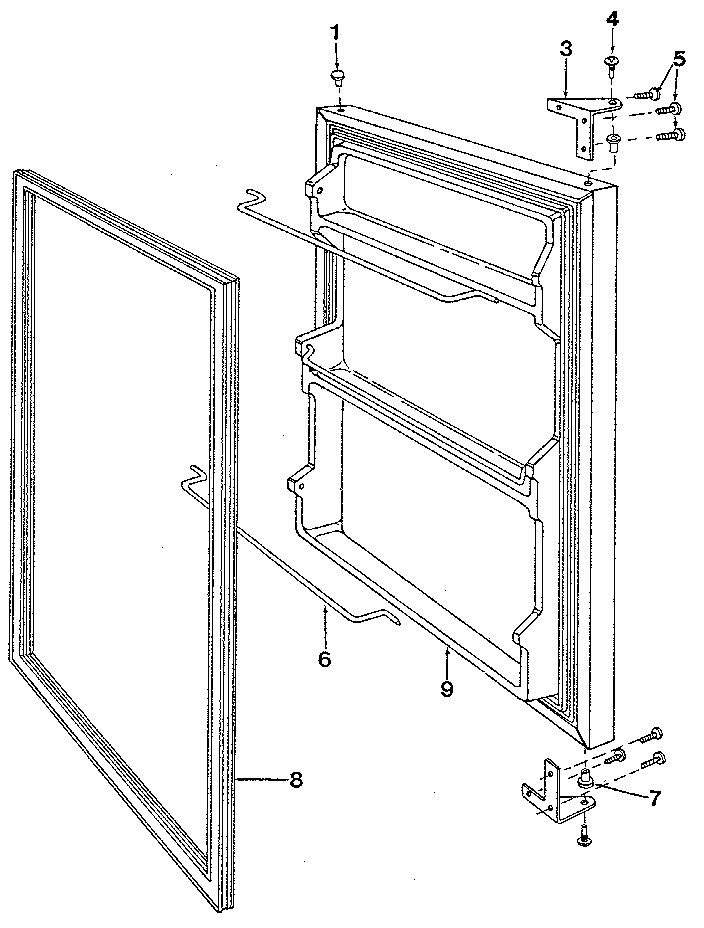 Door Diagram and Parts List for 6ERF  Whirlpool Refrigerator