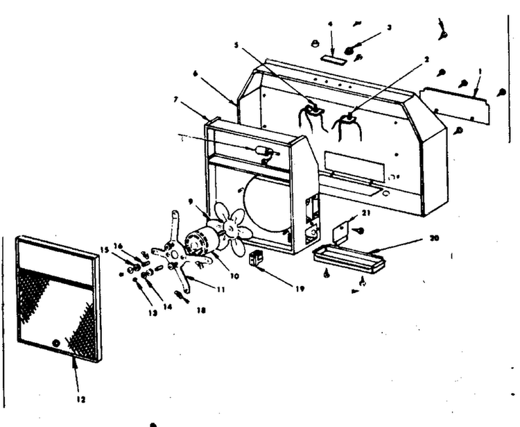 Range Hood Assembly Diagram and Parts List for 1555217000  Kenmore Range Hood