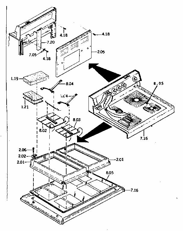 Rangetop Diagram and Parts List for 1189387140  Kenmore Range