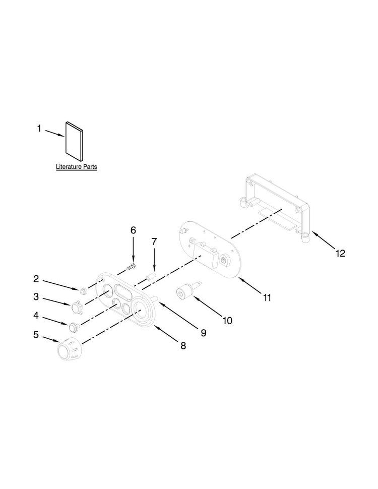 Control Parts Diagram and Parts List for KWB110OB0  KitchenAid Waffle Maker