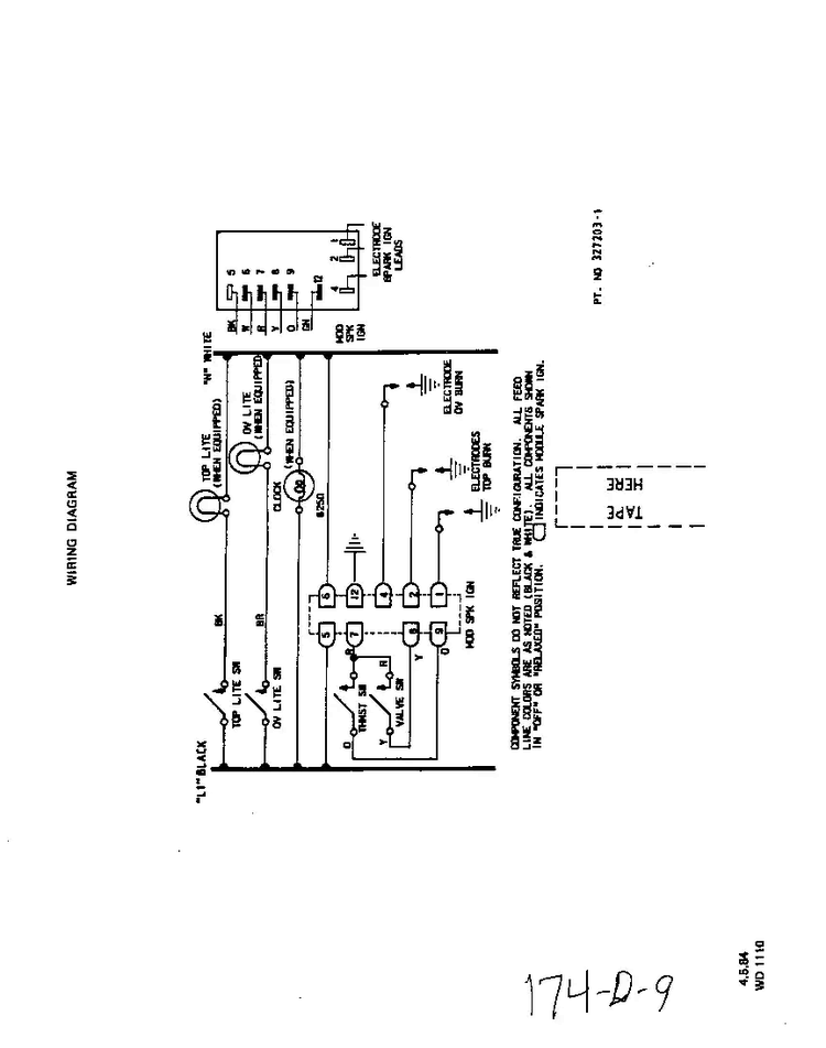 Wiring Diagram Diagram and Parts List for 1276*0A  Roper Range