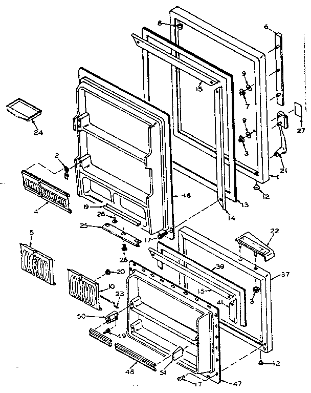 Door Parts Diagram and Parts List for 106W14FIM1  Kenmore Refrigerator