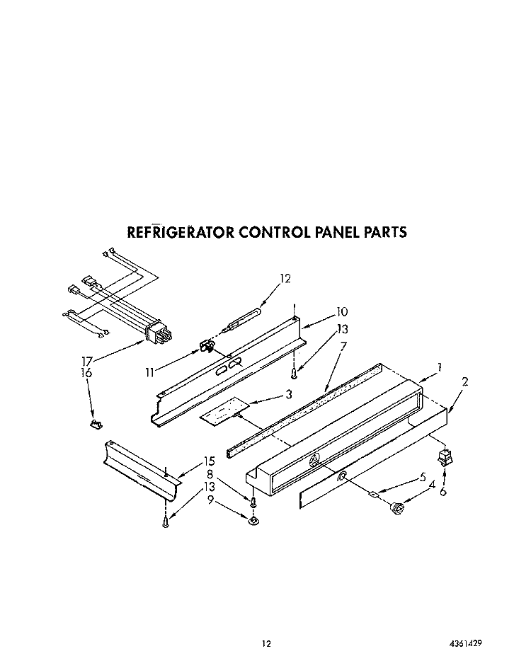 REFRIGERATOR CONTROL PANEL Diagram and Parts List for KSSS48DAW01  KitchenAid Refrigerator