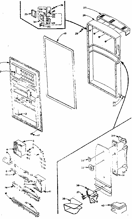 Door Parts Diagram and Parts List for 106M12FL-F  Kenmore Refrigerator