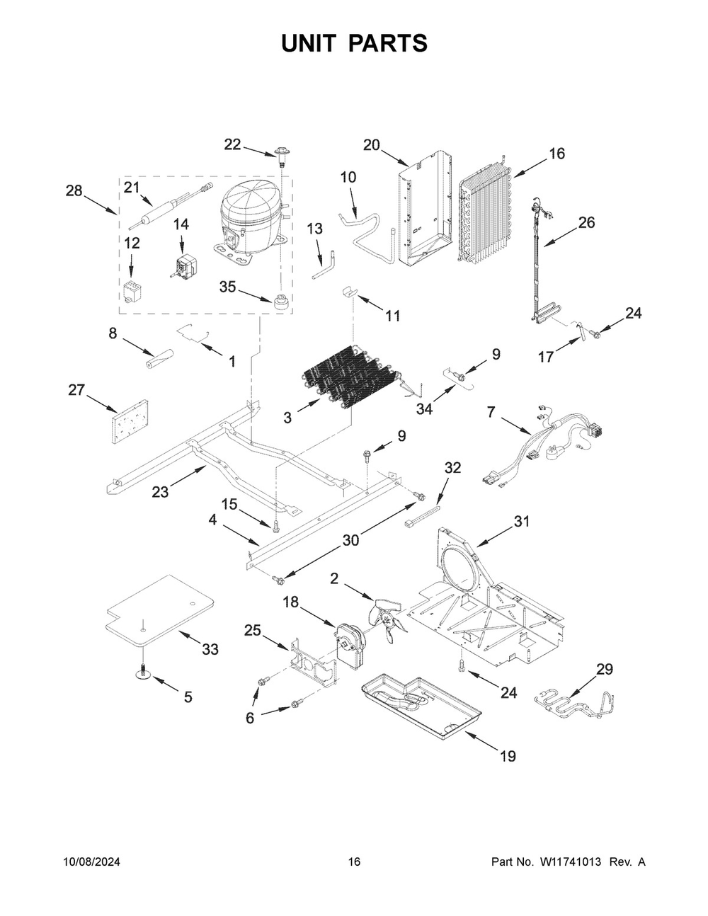 09 - Unit Parts Diagram and Parts List for MSS25N4MKZ11  Whirlpool Refrigerator