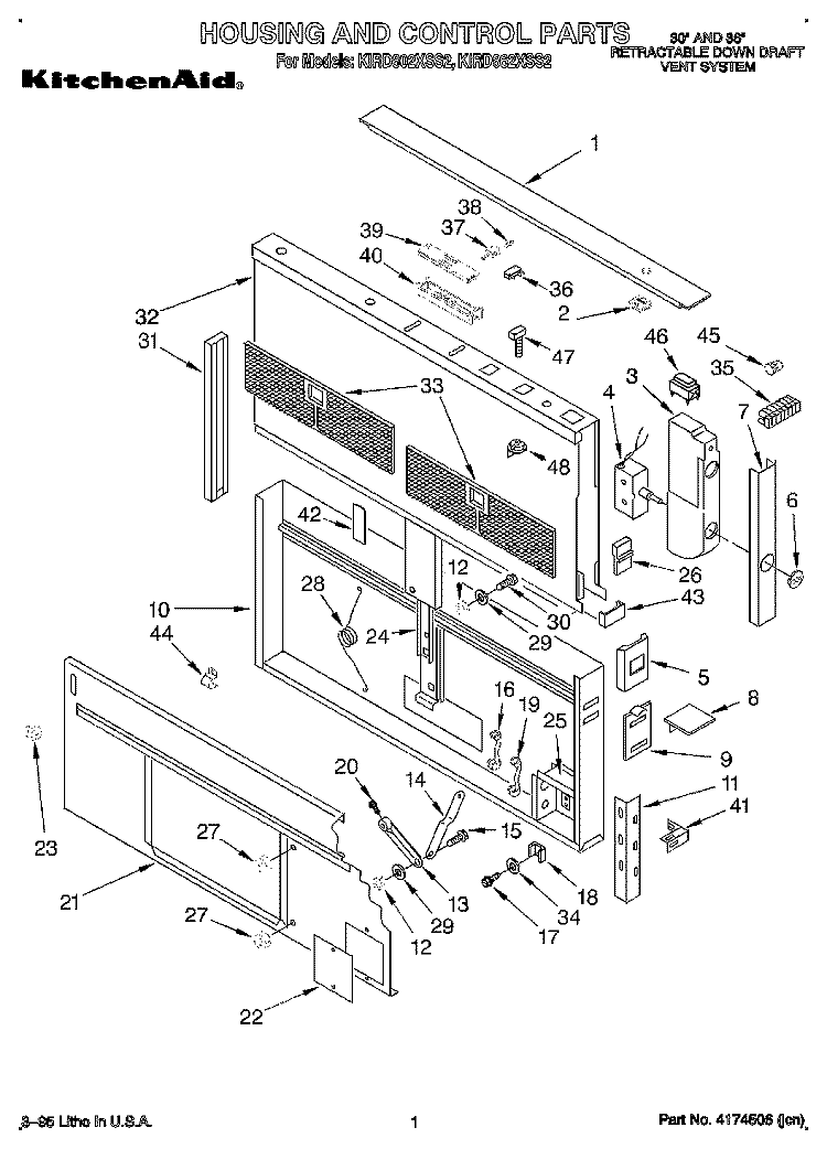 SECTION Diagram and Parts List for KIRD802XSS2  KitchenAid Range Hood