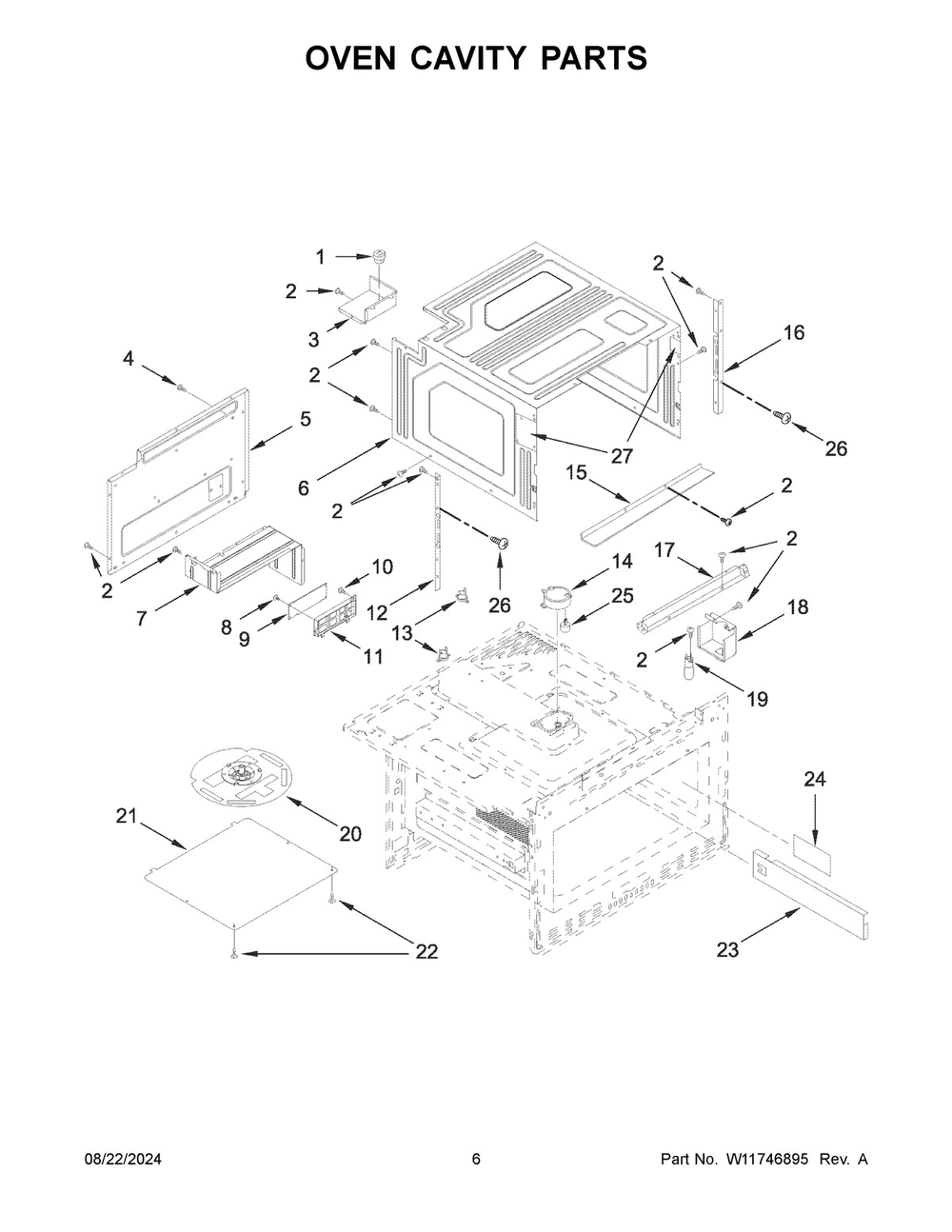 04 - Oven Cavity Parts Diagram and Parts List for KMBD104GSS02  Whirlpool Microwave